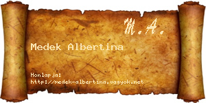 Medek Albertina névjegykártya